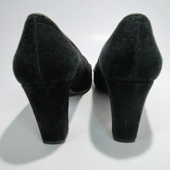 Adrienne Vittadini Women's Size 6M Black Suede Penny Loafer Block Heels - Picture 9 of 16